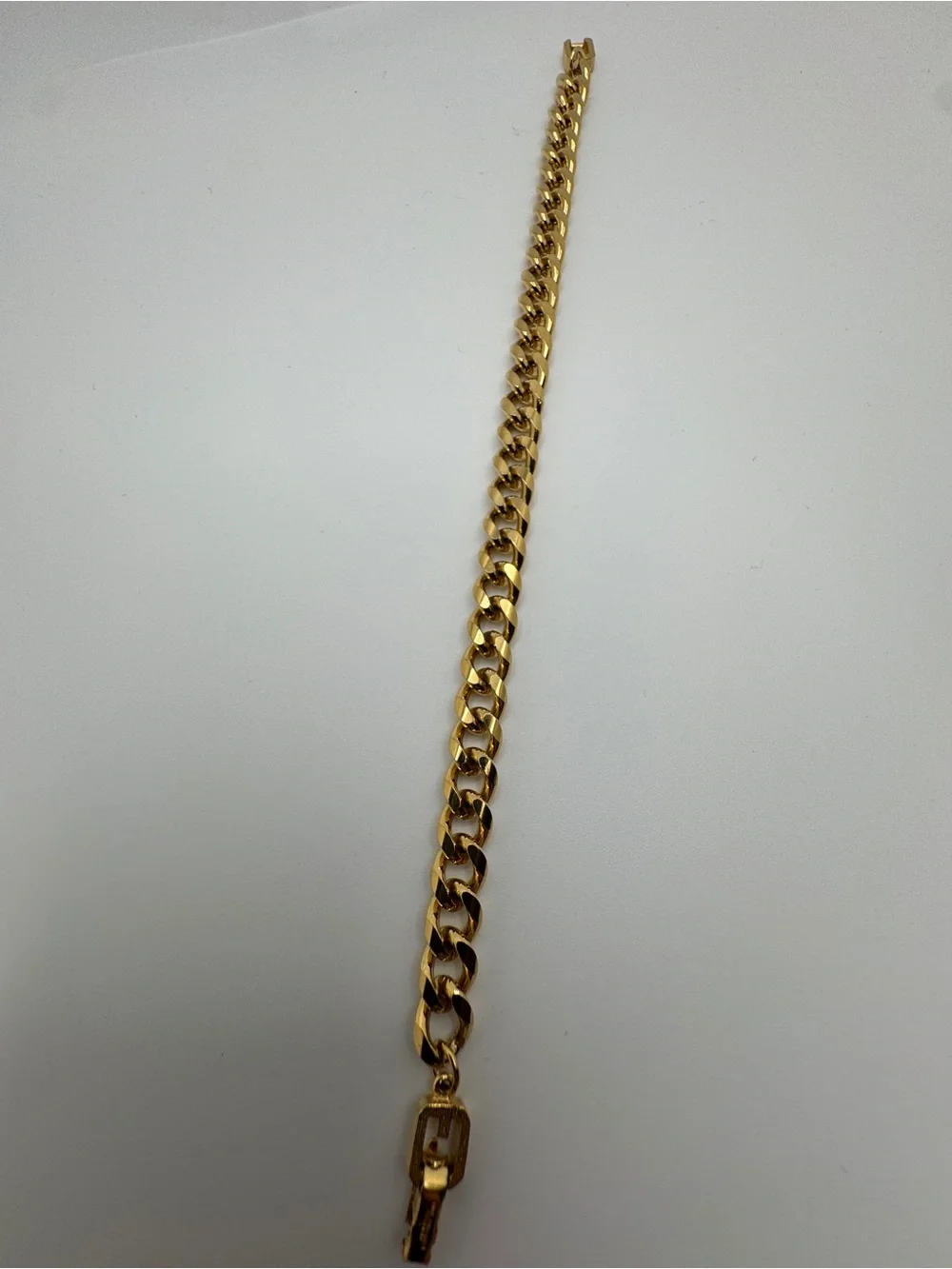 Givenchy Gold-Tone Curb Bracelet with Signature Link Clasp Size: 8.5 Unisex